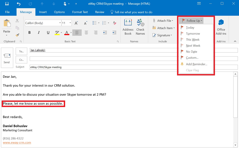  How To Set Email Reminder In Outlook Calendar Kitty Michele