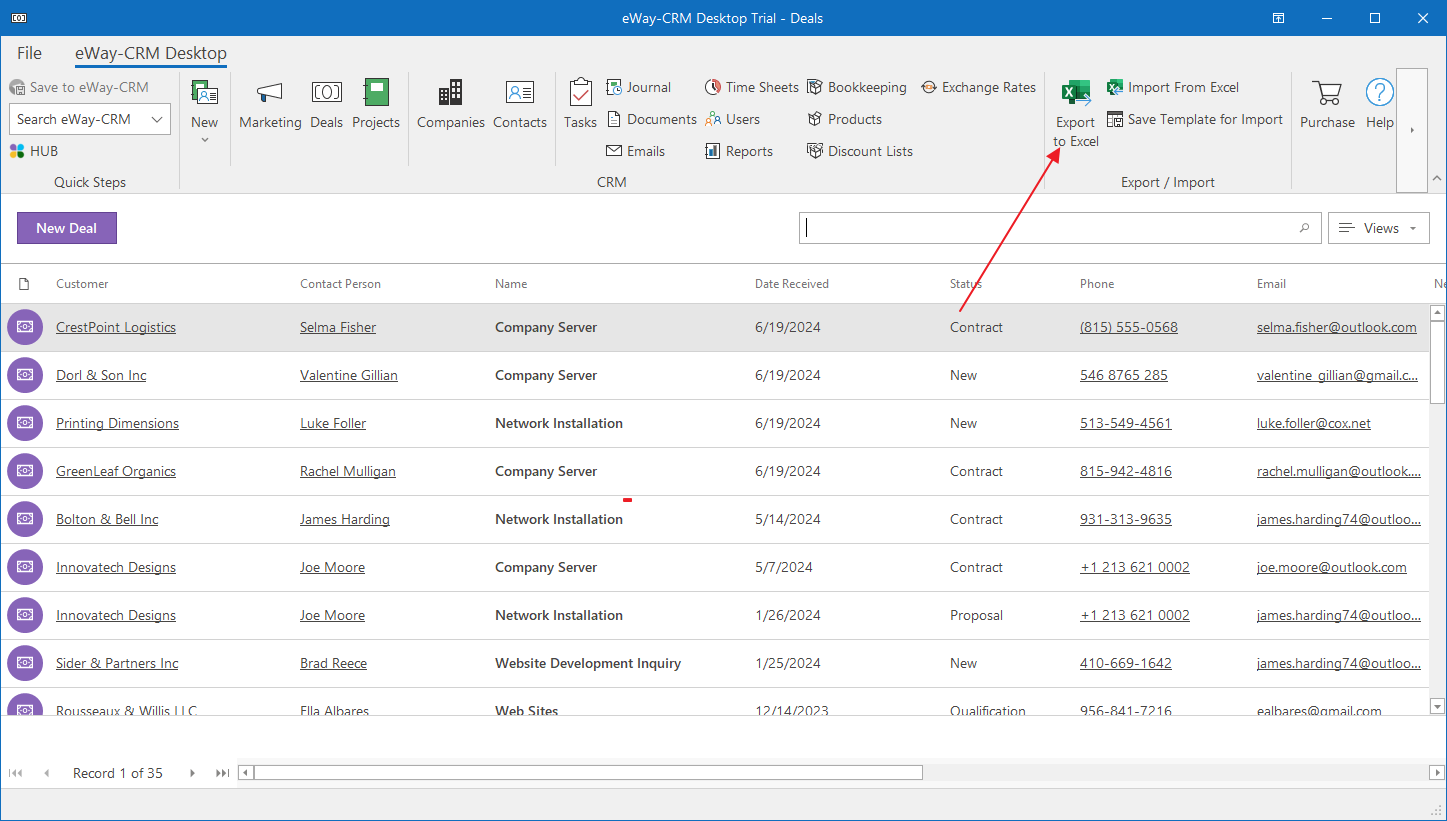 Export to Excel