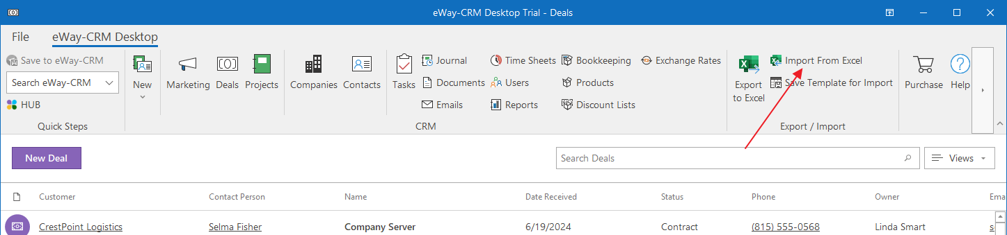 Import from Excel