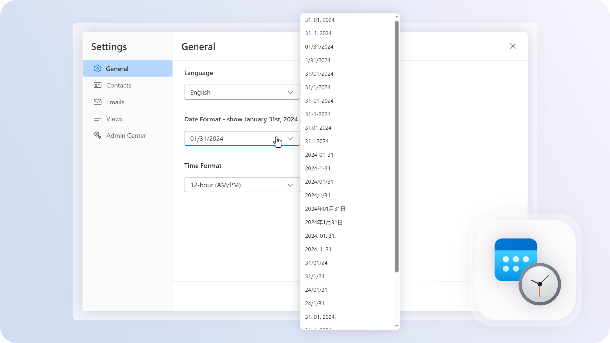 eWay-CRM 9 - date and time format