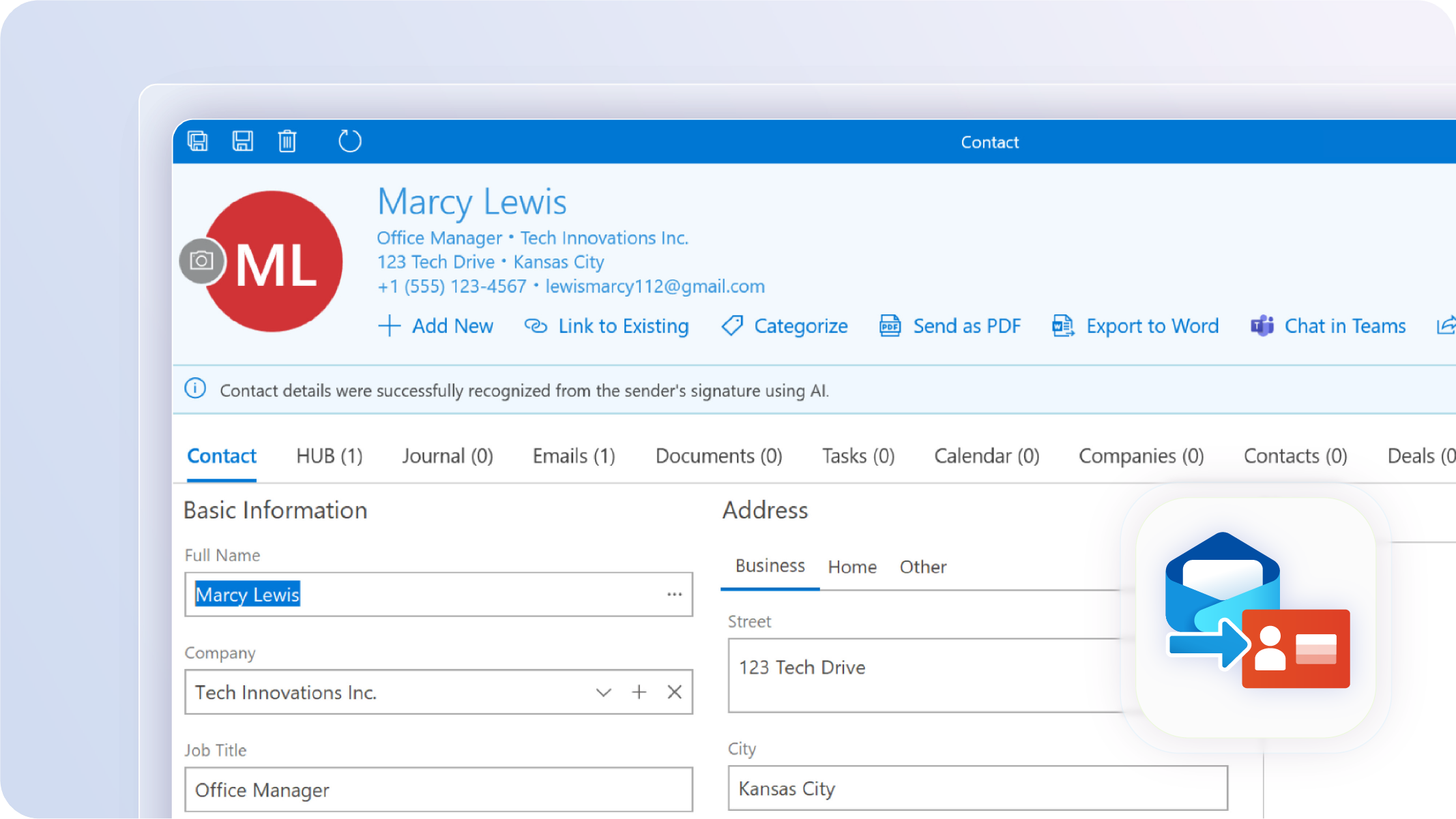 eWay-CRM 9 - AI email signature recognition