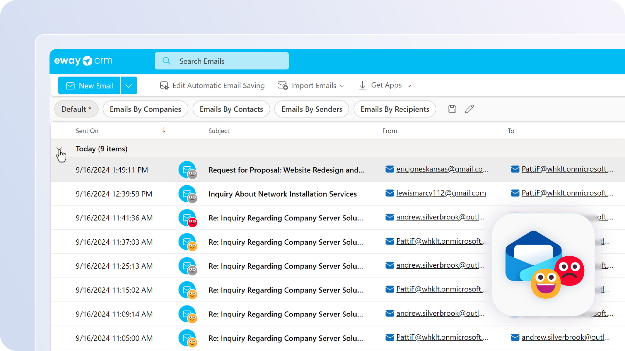 eWay-CRM 9 - AI email tonality analysis